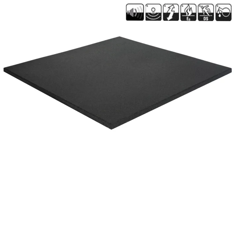Premium Sportvloer rubber tegel ZWART | 100x100cm | 3cm dik