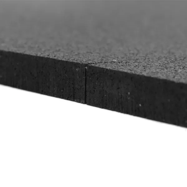 PREMIUM naadloos zonder voegen lasergesneden Sportvloer rubber tegel ZWART – fijne korrel | 100x100cm | 1cm dik