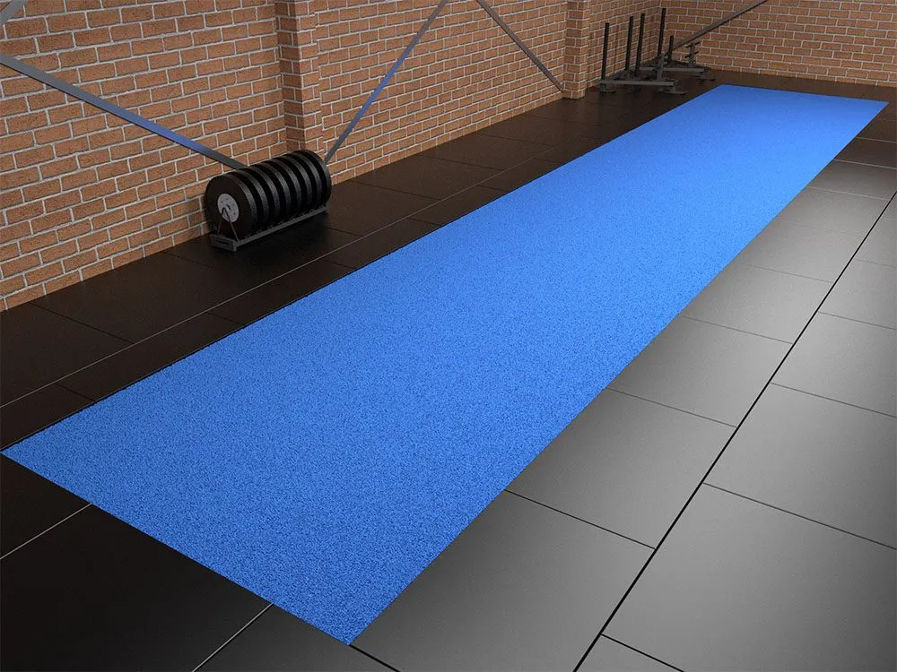 Unicolor sprinttrack kunstgras voor sportscholen BLAUW | 200cm breed | Verschillende lengteopties