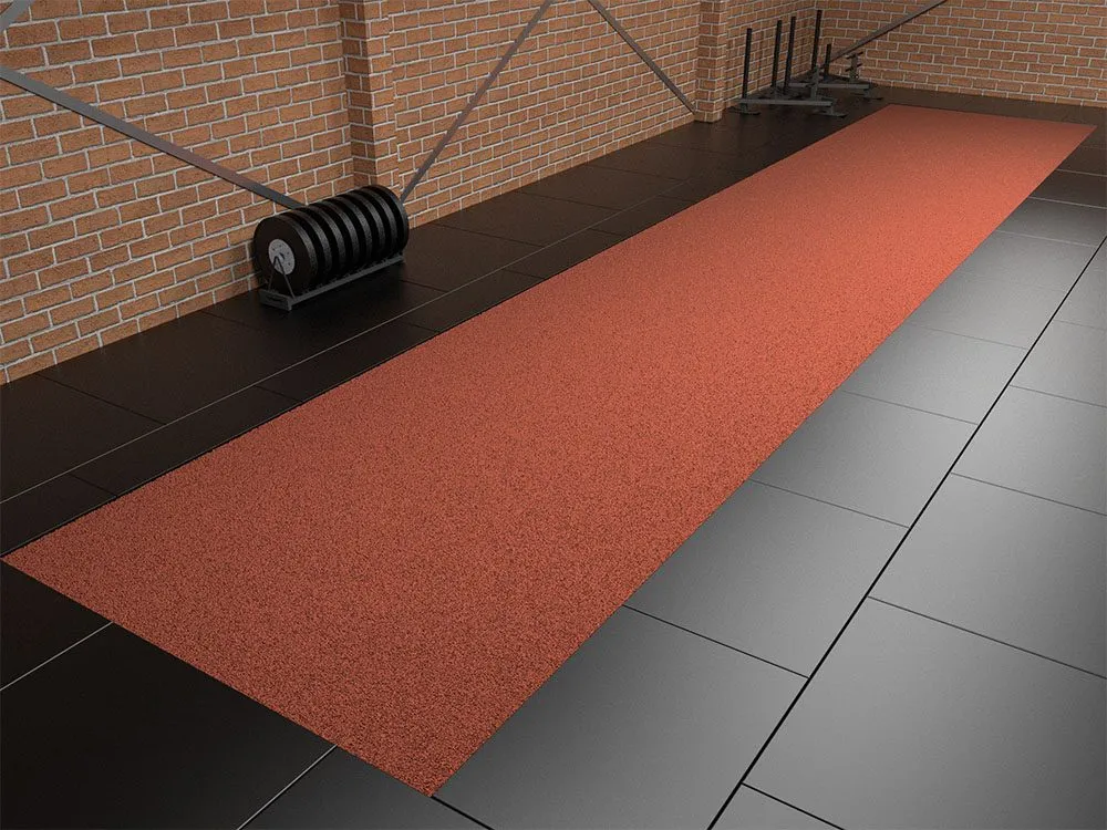 Unicolor sprinttrack kunstgras voor sportscholen BORDEAUXROOD | 200cm breed | Verschillende lengteopties