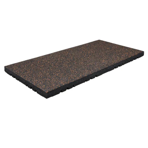 Outlet – EasyConnect High Tech Rubber Fitness Tegel Zwart/Oranje | 50x100cm | 4.0cm dik