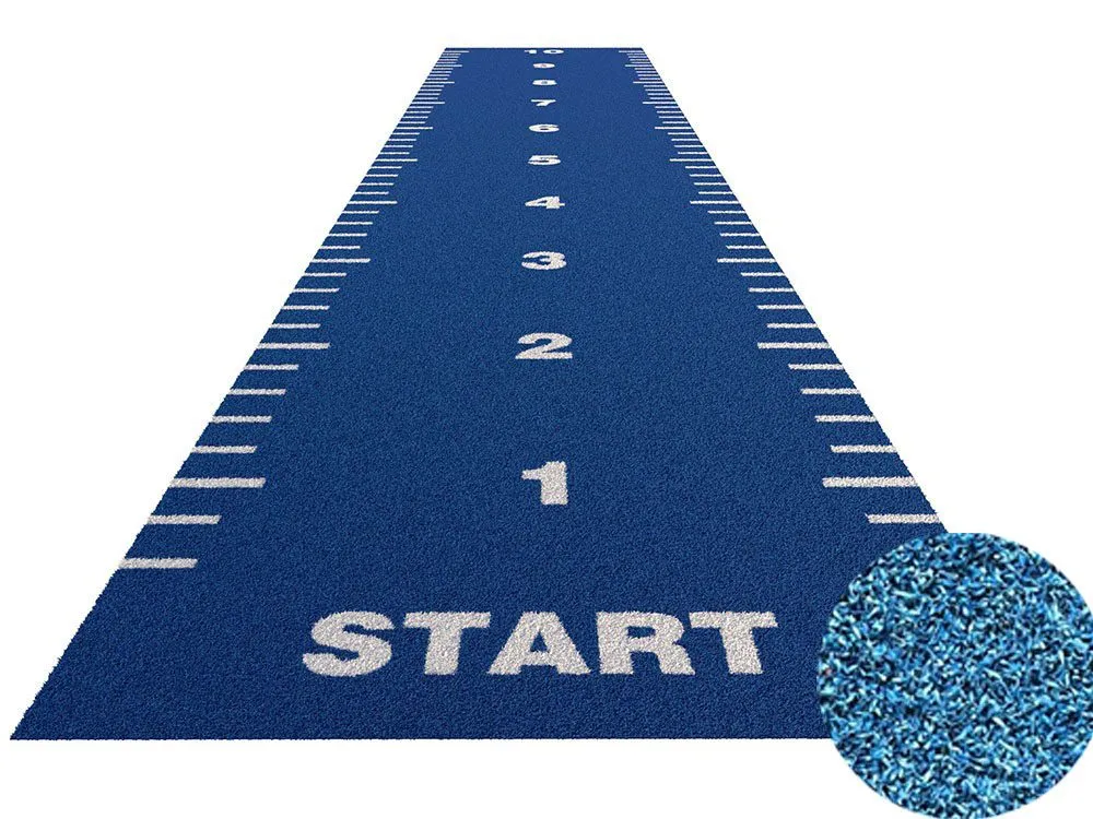 Power sprinttrack kunstgras voor sportscholen BLAUW | Verschillende breedte & lengte opties