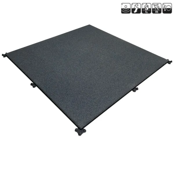 PowerConnect sportvloer rubber tegel GRIJS – fijne korrel | 100cm x 100cm | 2cm dik