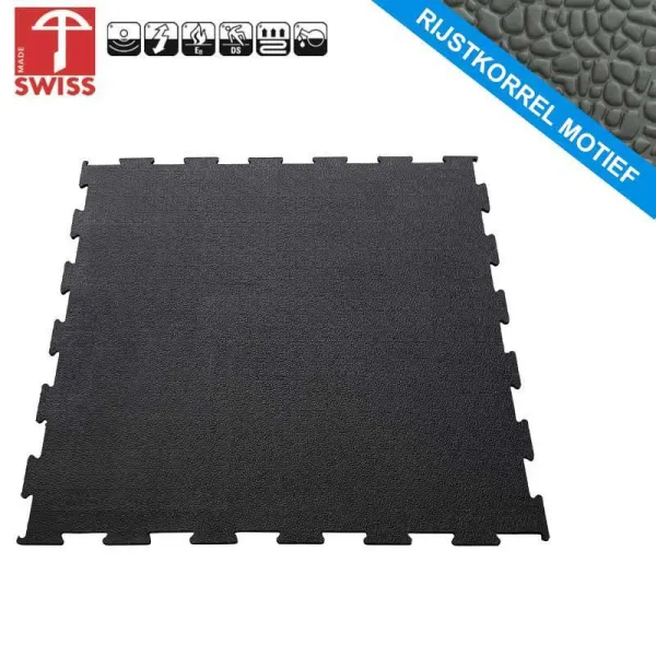 Sportvloer puzzel tegel Rijstkorrel | Waterdicht | 1cm dik | 100cm x 100cm
