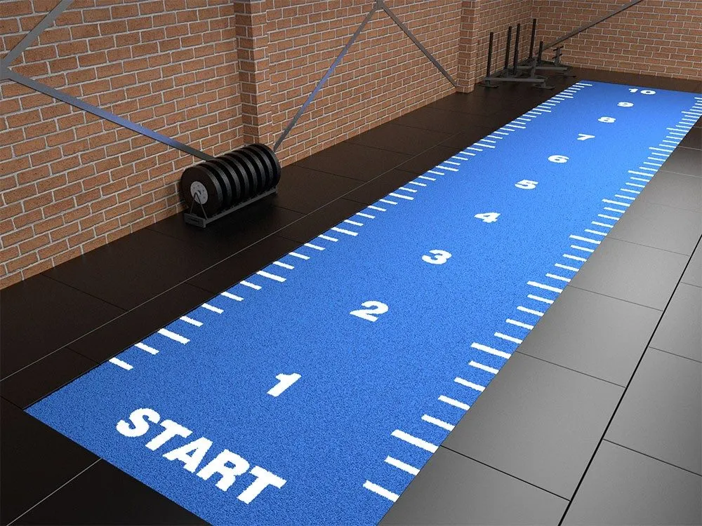 Power sprinttrack kunstgras voor sportscholen BLAUW | Verschillende breedte & lengte opties